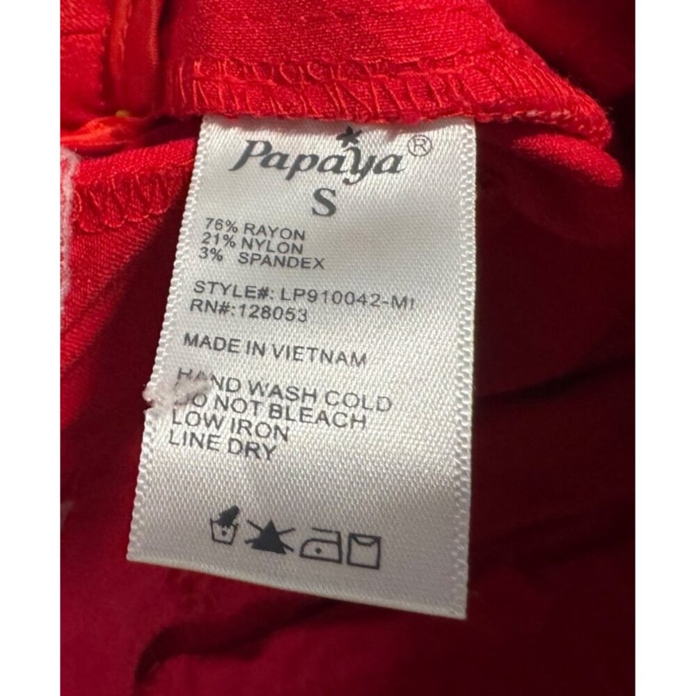 Papaya Womens Red Flared Pants Small - Picture 4 of 10